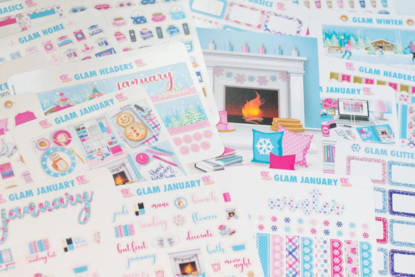 Glam March Headers Digital Planner Stickers – Paper & Glam