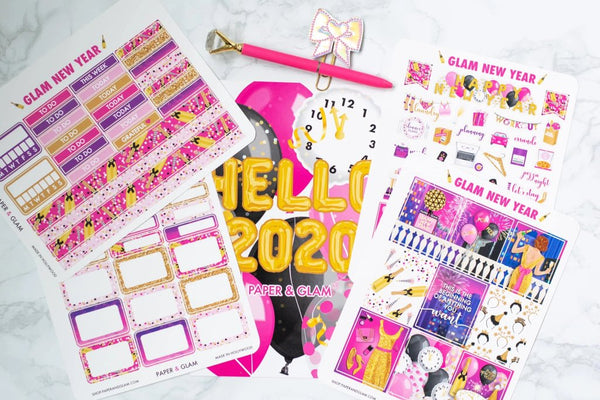 Glam New Year Weekly Kit Planner Stickers – Paper & Glam | Planners ...