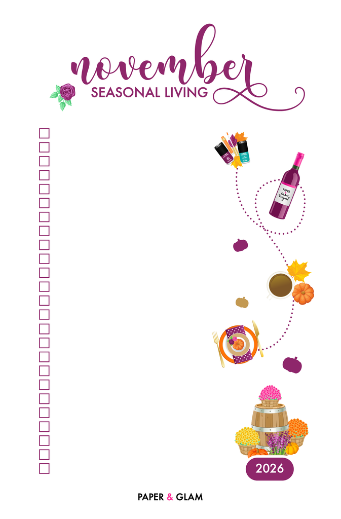 November Seasonal Living List