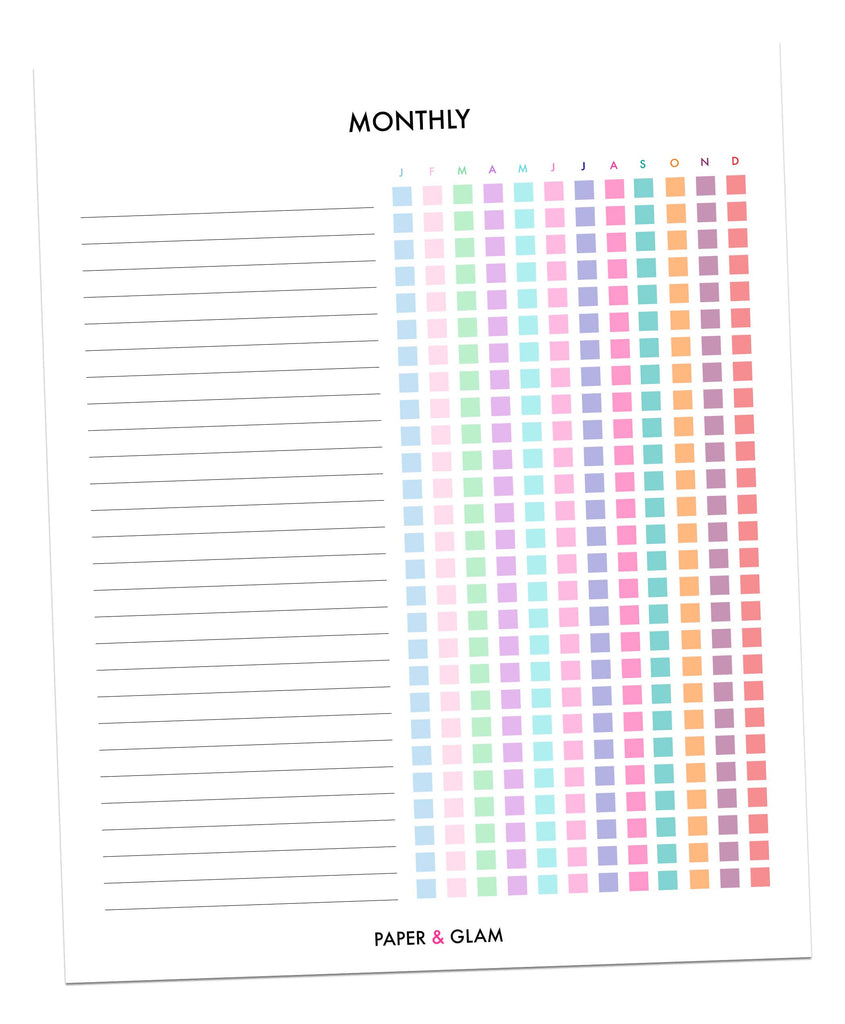 Digital Glam Planner® Annual & Monthly Habit Tracker