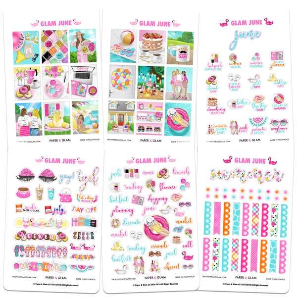 Glam June Digital Planner Stickers
