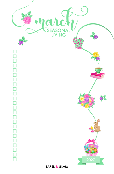 March Seasonal Living List