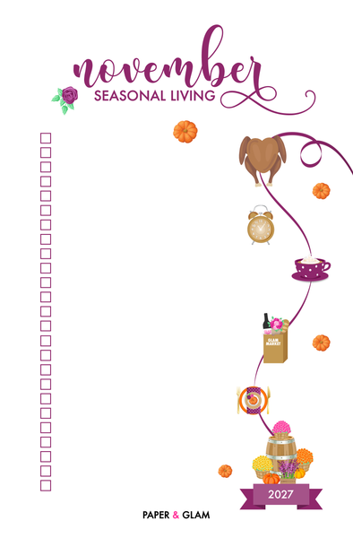 November Seasonal Living List
