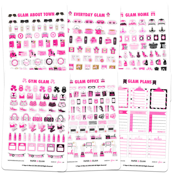 Core Glam August Planner Stickers