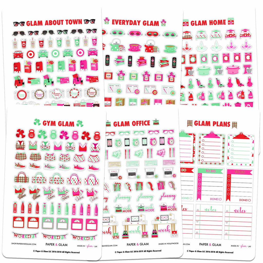 Core Glam December Planner Stickers - Paper & Glam