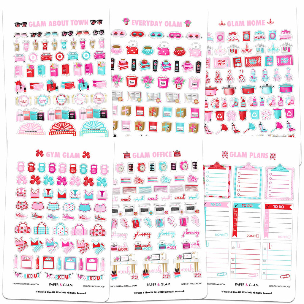 Core Glam February Planner Stickers