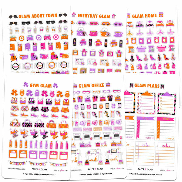 Core Glam October Planner Stickers - Paper & Glam