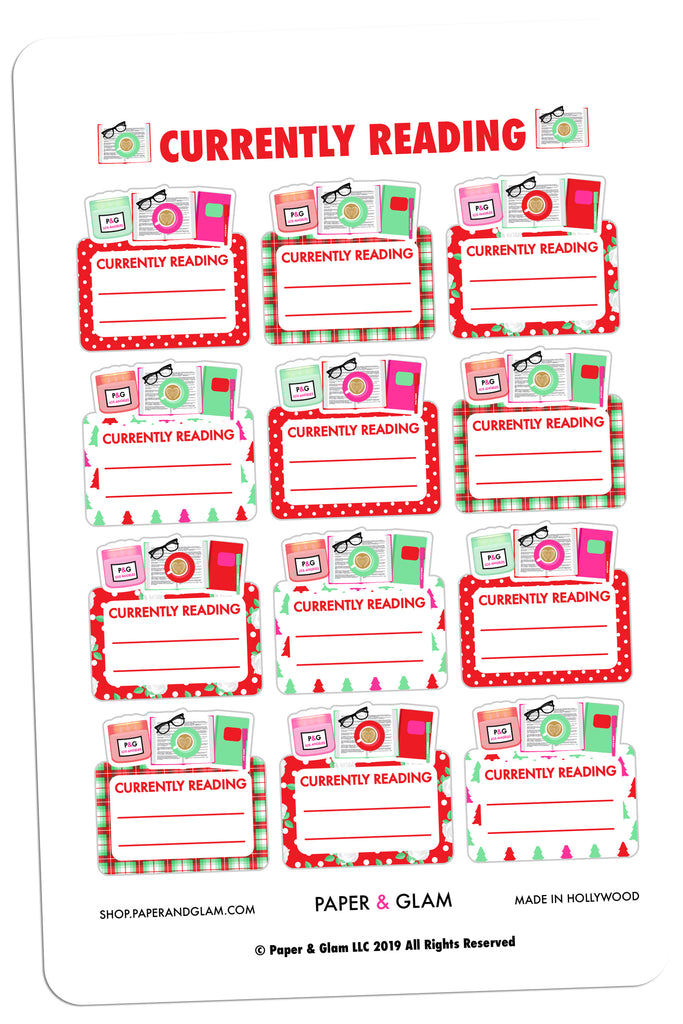 Currently Reading Christmas Planner Stickers