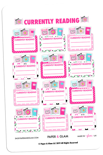 Currently Reading Digital Planner Stickers
