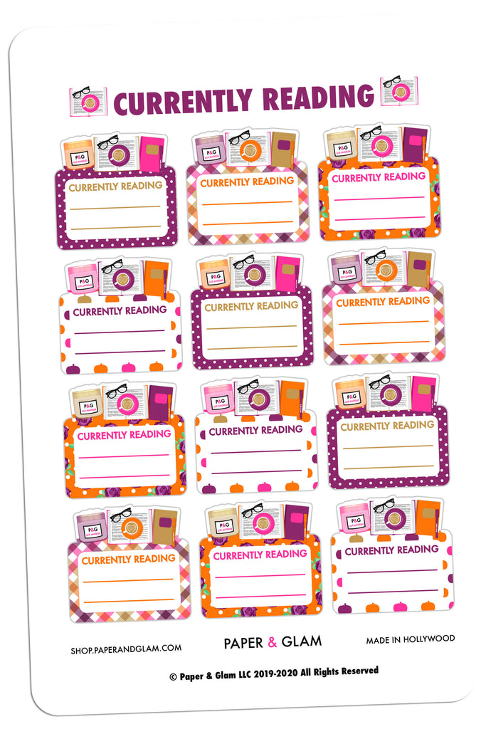 Currently Reading Fall Planner Stickers