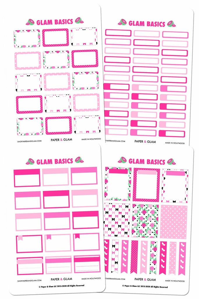 Glam Basics August Digital Planner Stickers - Paper & Glam
