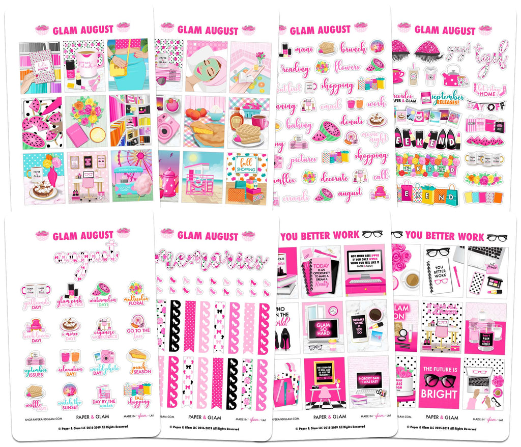 Glam August Planner Kit