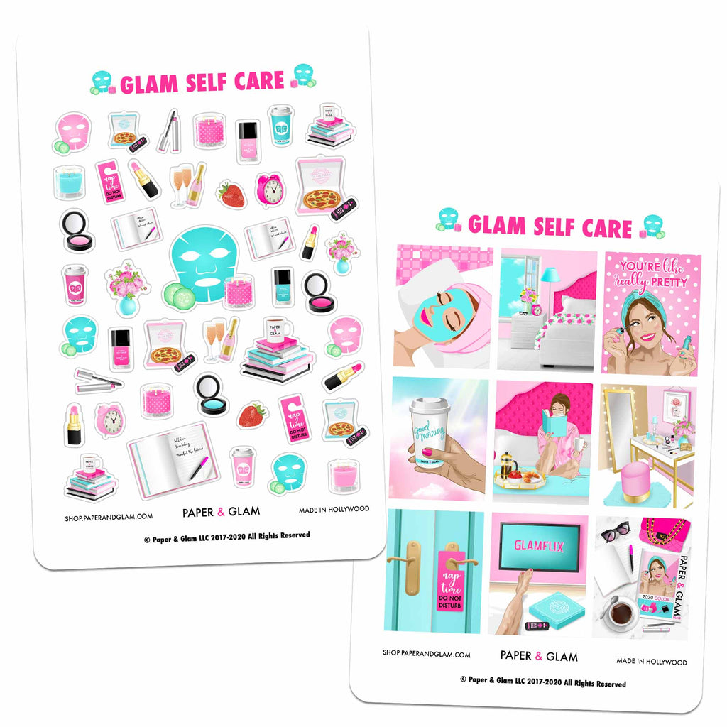 Glam Self Care Planner Stickers