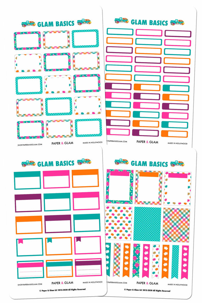 Glam Basics September Digital Planner Stickers - Paper & Glam