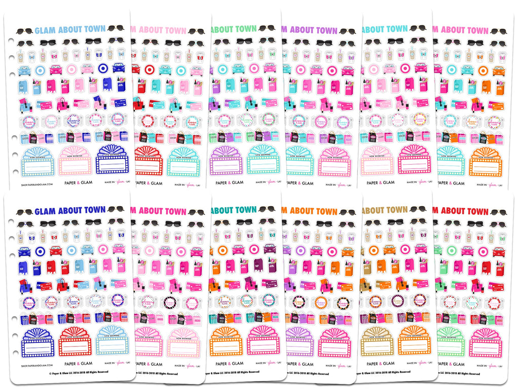 Glam About Town 365 Digital Planner Stickers - Paper & Glam