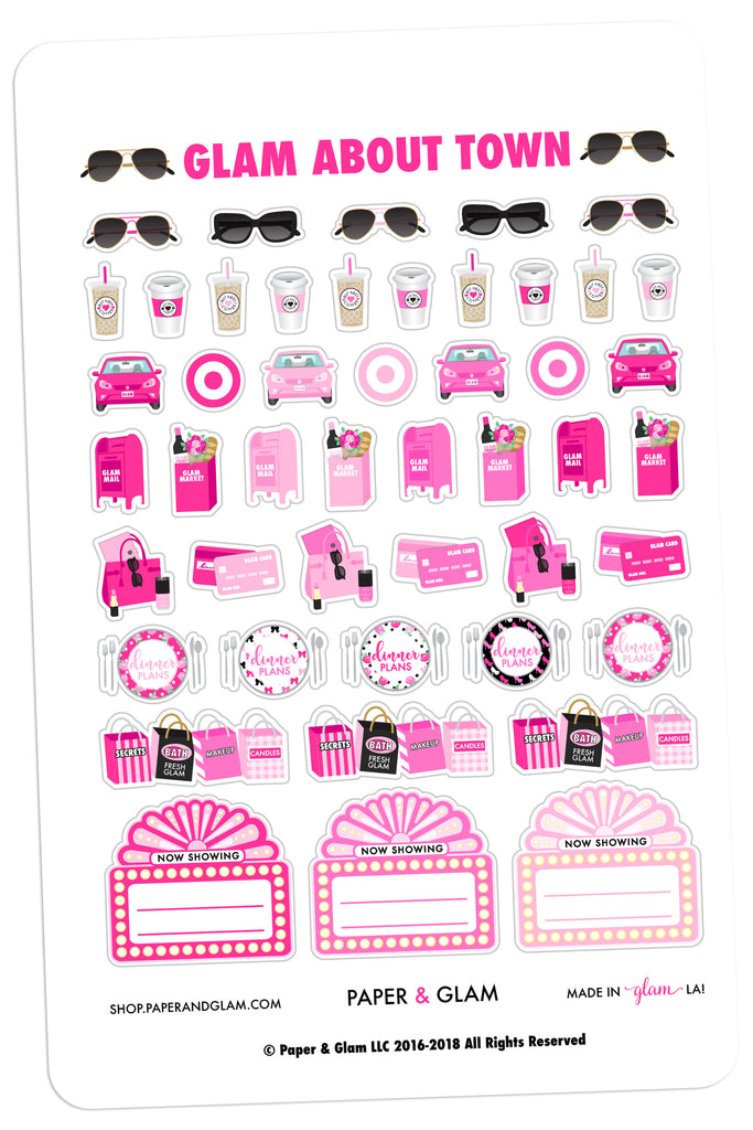 Glam About Town August Planner Stickers