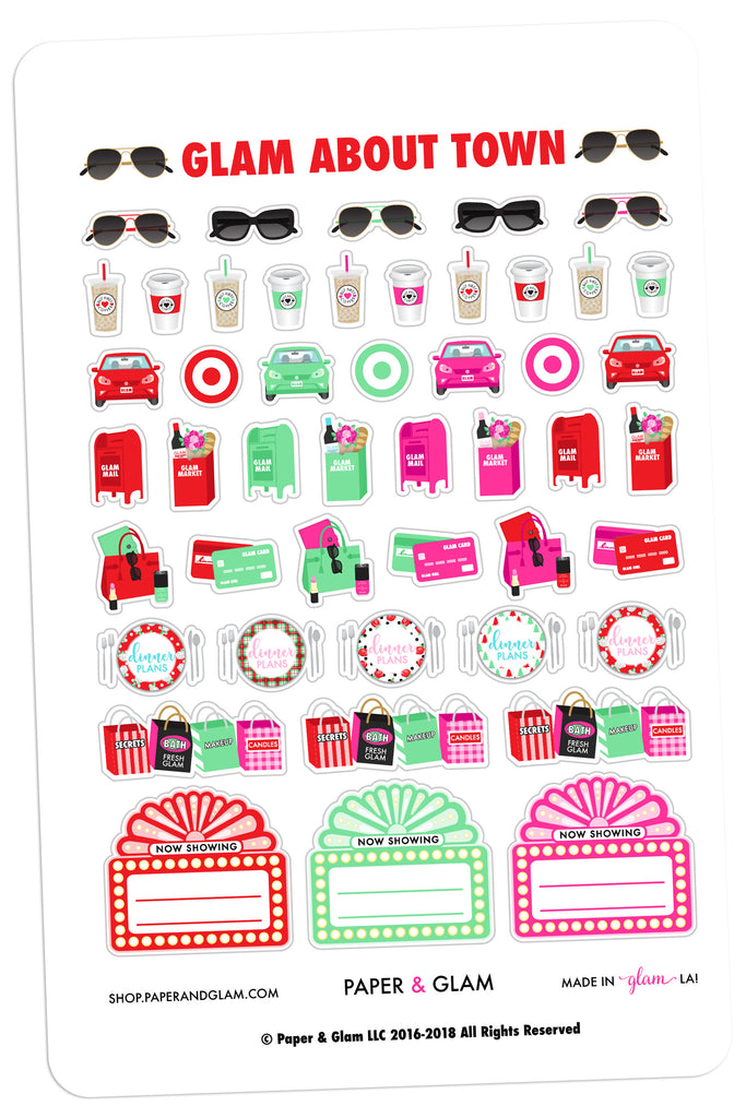 Glam About Town December Planner Stickers