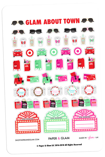 Glam About Town December Planner Stickers