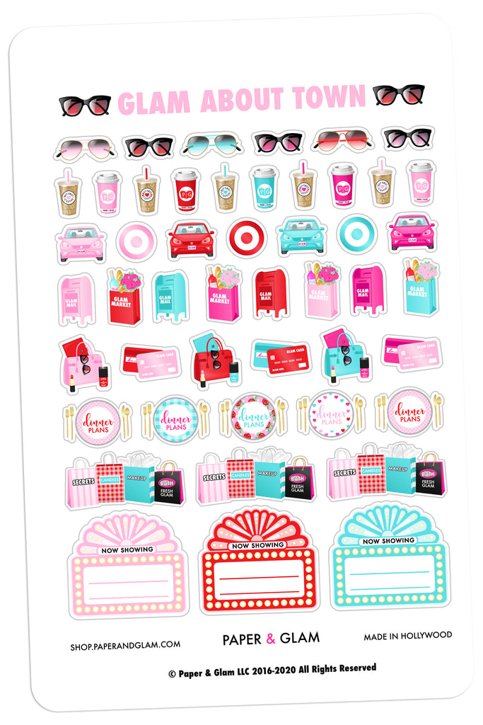 Glam About Town February Planner Stickers