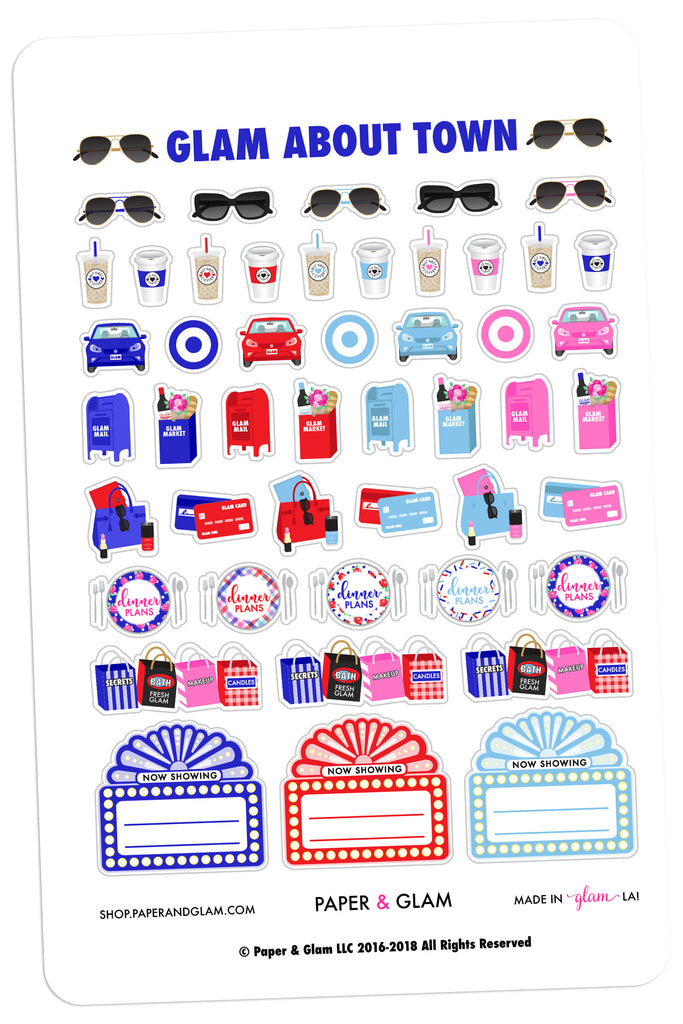 Glam About Town July Planner Stickers