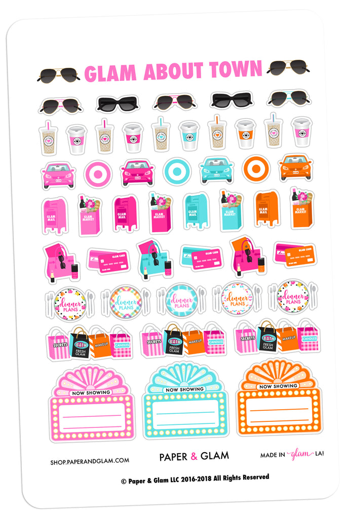 Glam About Town June Planner Stickers