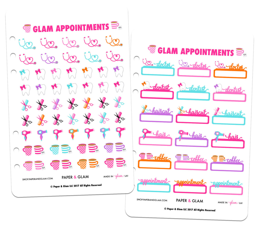 Glam Appointments Digital Planner Stickers