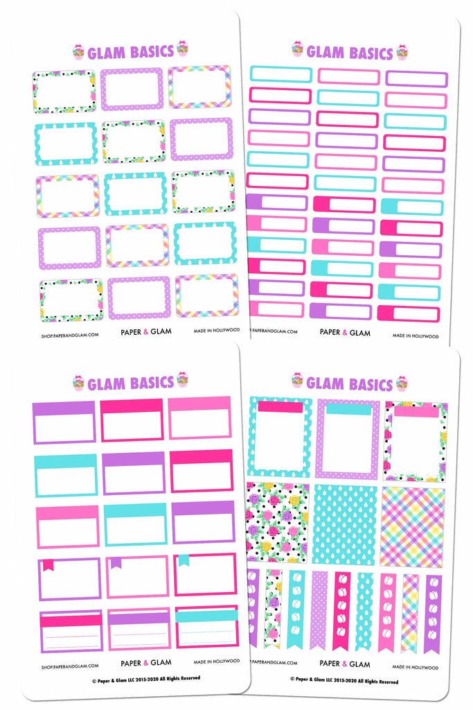 Glam April Basics Planner Stickers