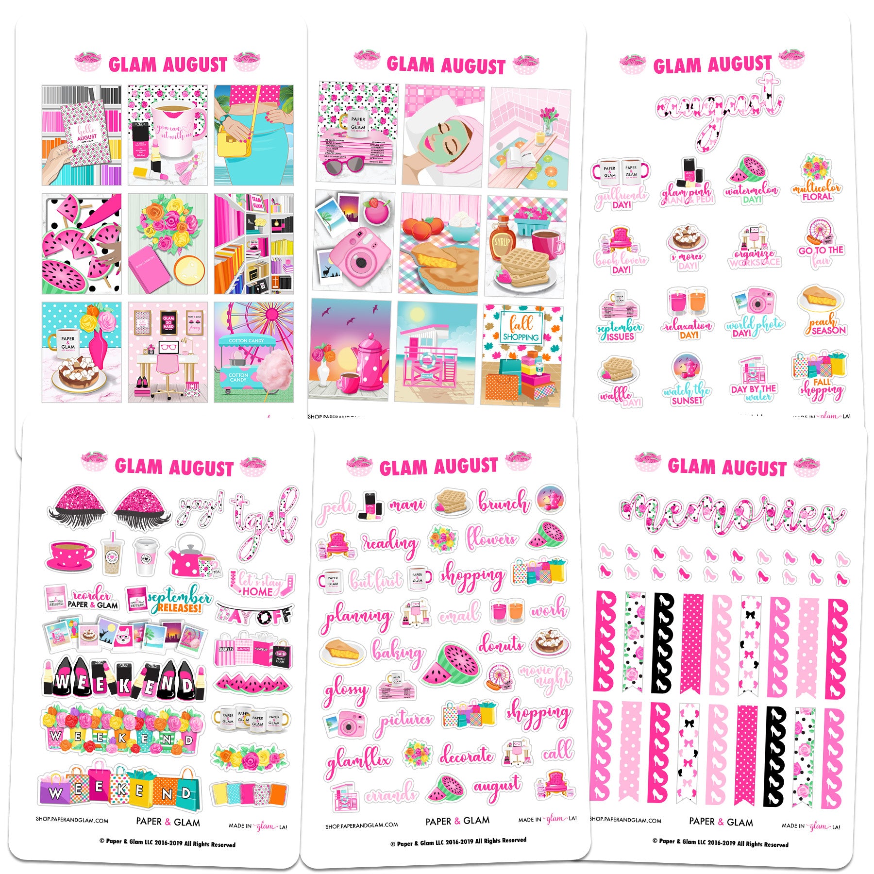 Glam August Digital Planner Stickers – Paper & Glam