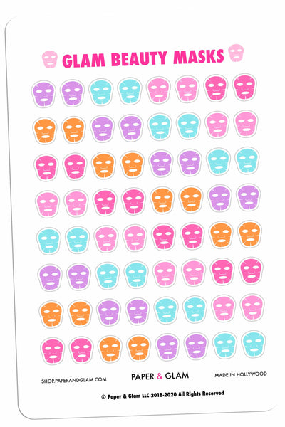 Glam Beauty Mask Digital Planner Stickers