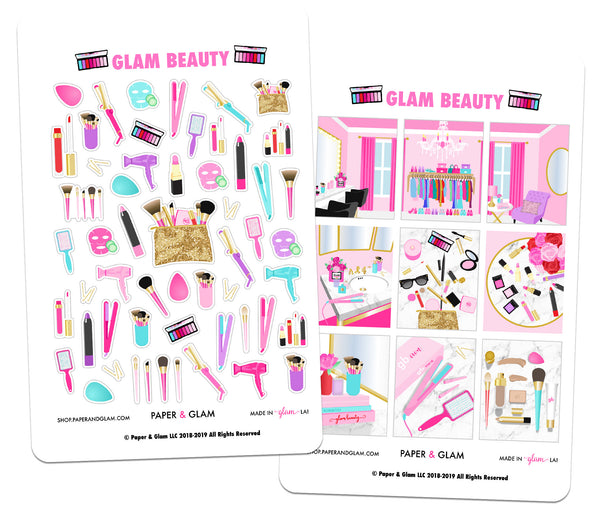 Glam Beauty Digital Planner Stickers