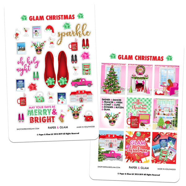 Glam Christmas Digital Planner Stickers - Paper & Glam