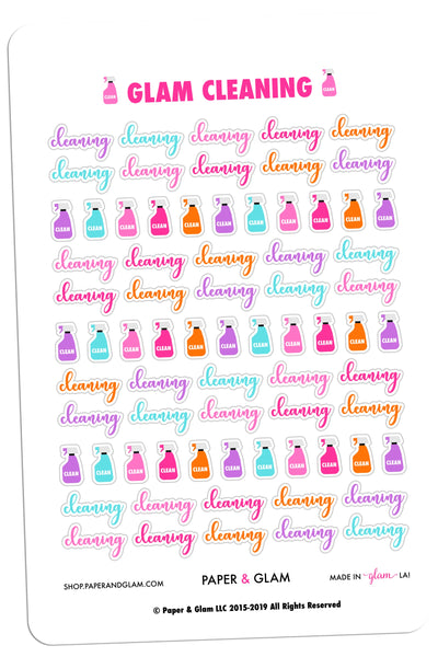 Glam Cleaning Planner Stickers