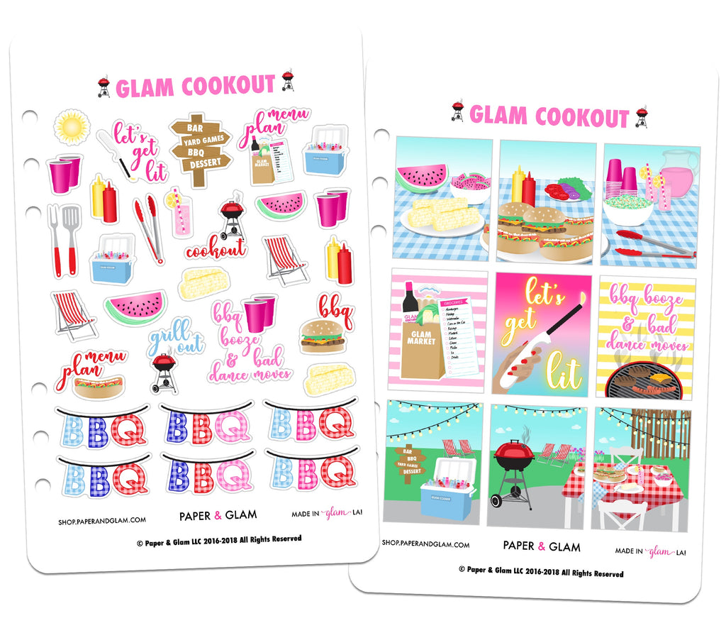 Glam Cookout Digital Planner Stickers
