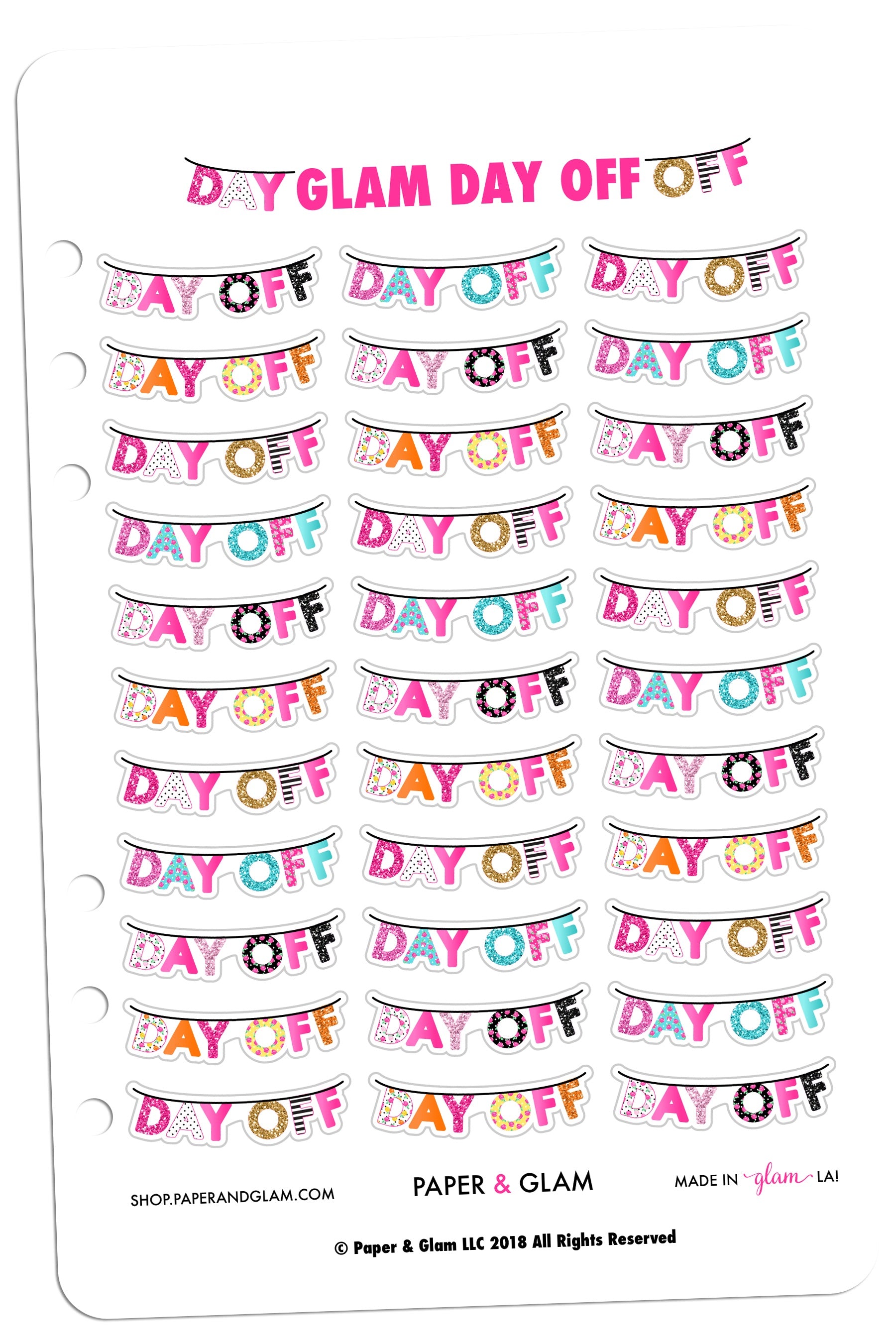 Glam Day Off Digital Planner Stickers – Paper & Glam