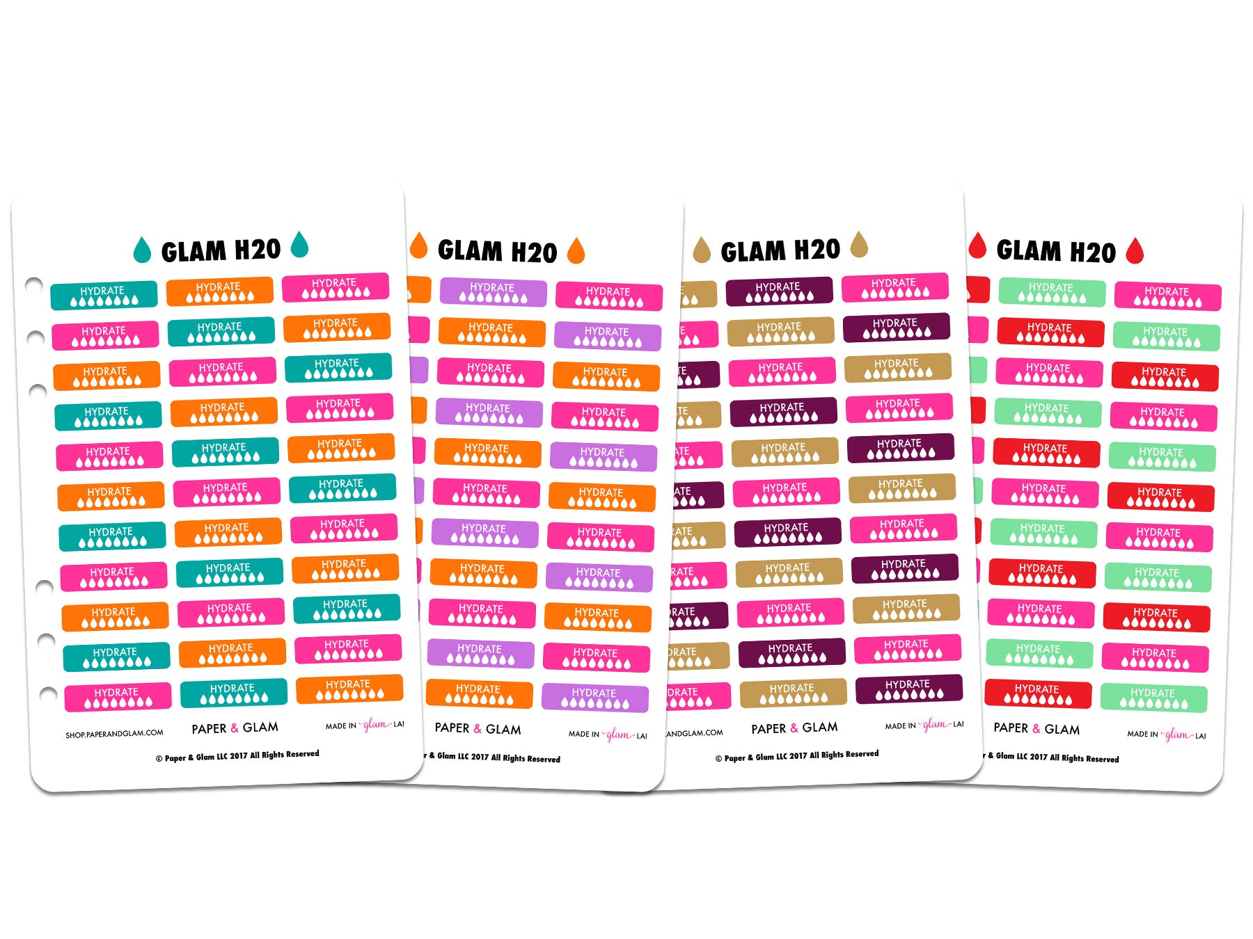 Glam Fall & Holiday h2o Planner Stickers – Paper & Glam
