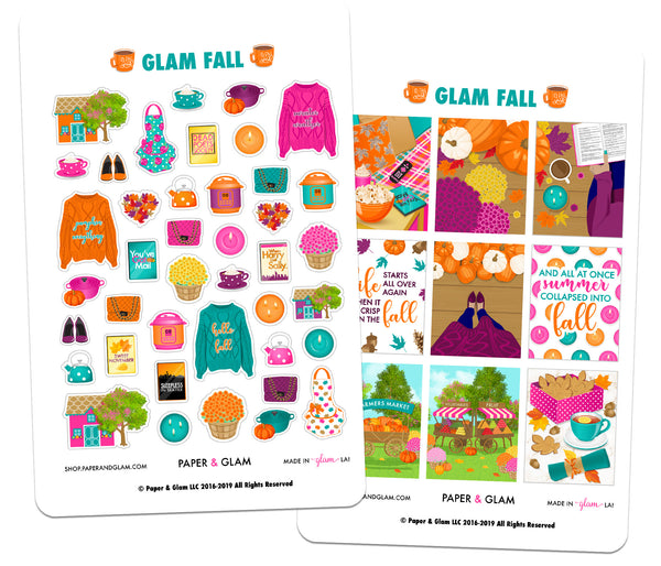 Glam Fall Digital Planner Stickers - Paper & Glam