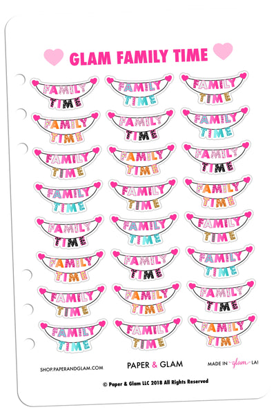 Glam Family Time Digital Planner Stickers