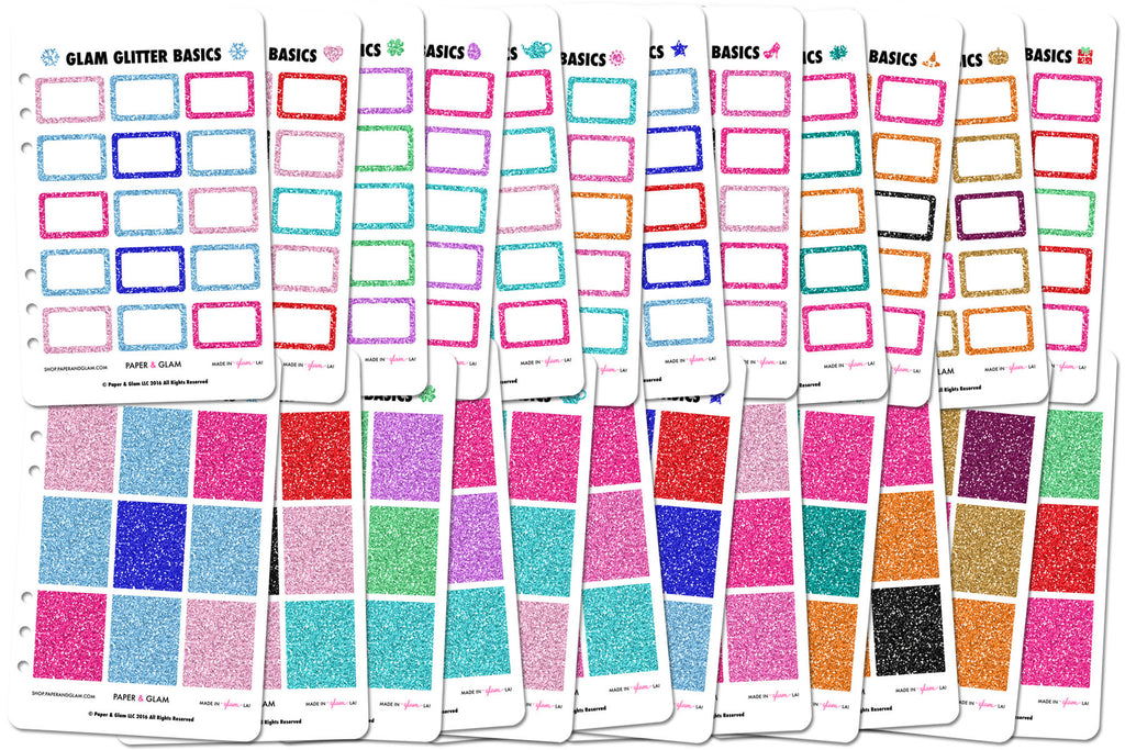 Glam Glitter Basics 365 Digital Planner Stickers