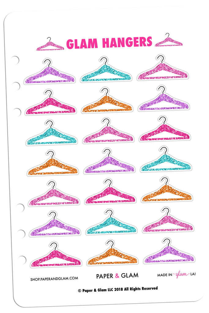 Glam Glitter Hangers Digital Planner Stickers