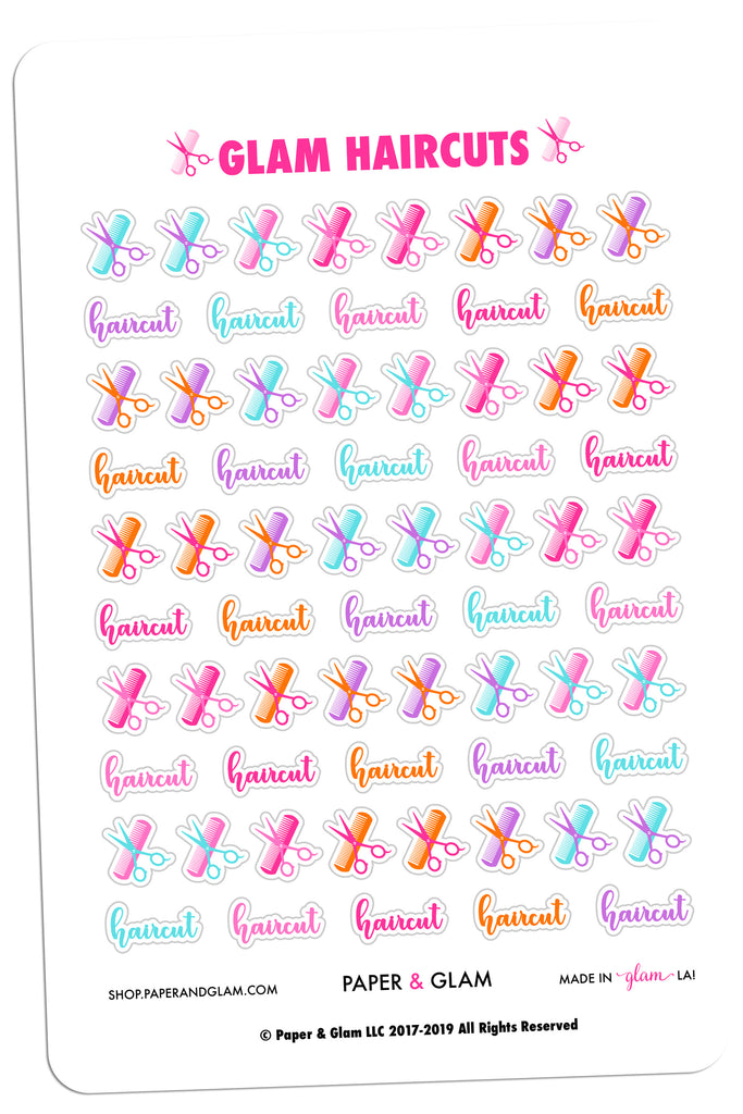 Glam Haircuts Digital Planner Stickers