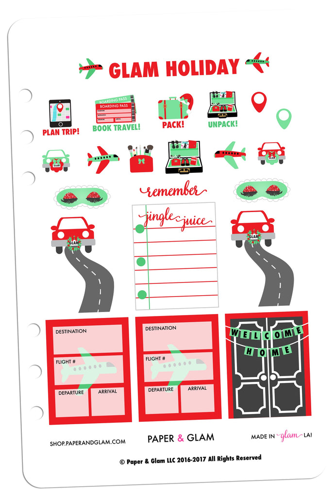 Glam Holiday Getaway Planner Stickers