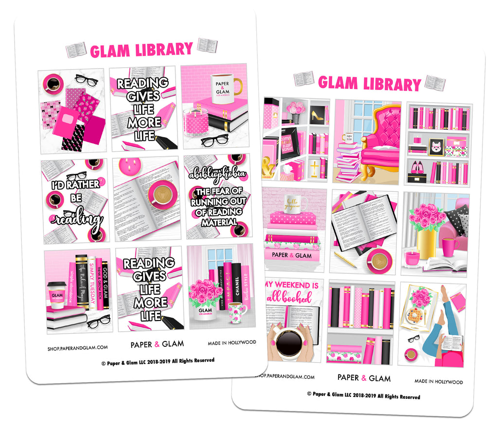 Glam Library Digital Planner Stickers