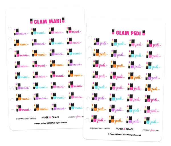 Glam Mani Pedi Digital Planner Stickers