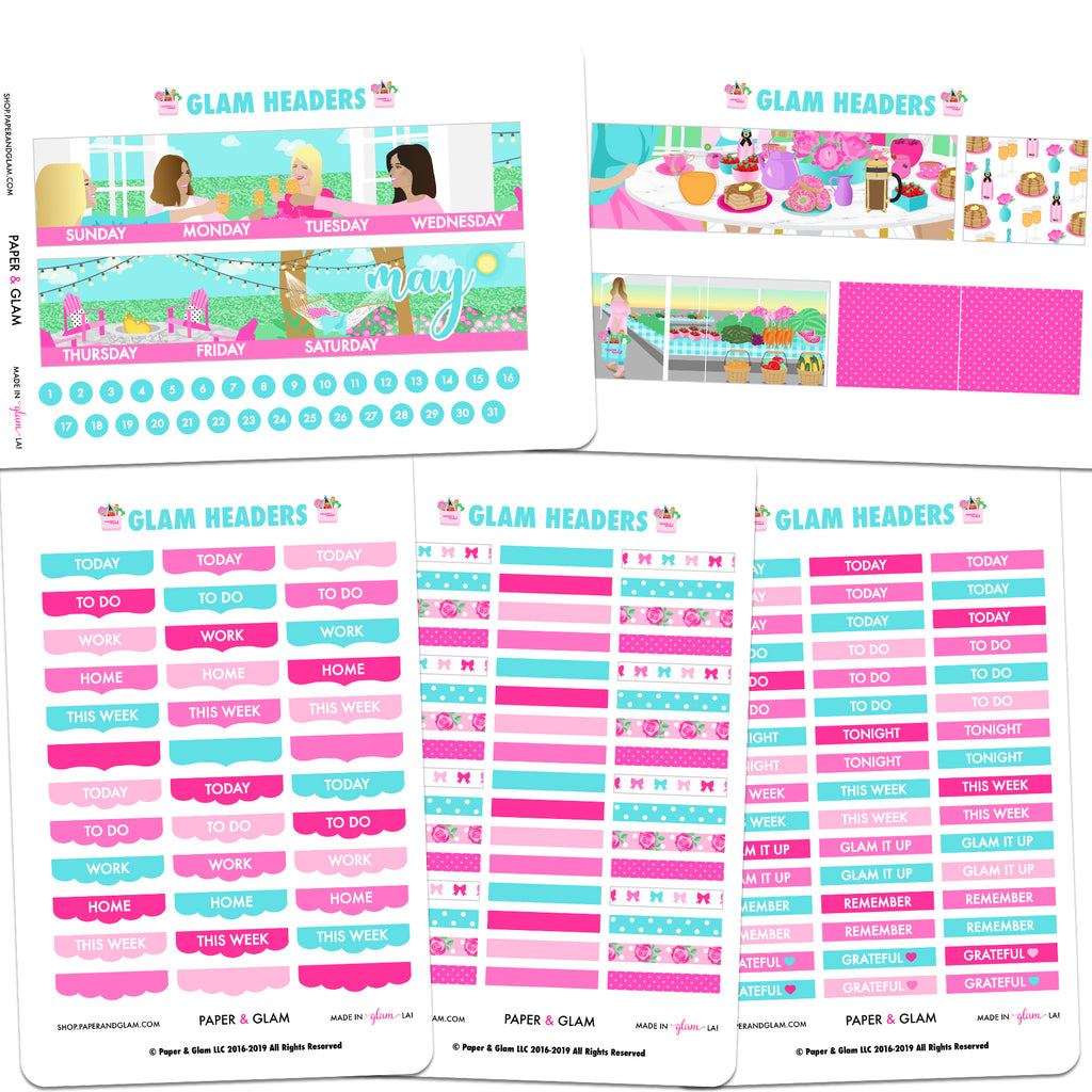 Glam May Headers Planner Sticker