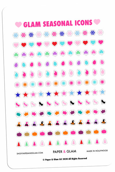 Glam Monthly Icons Planner Stickers