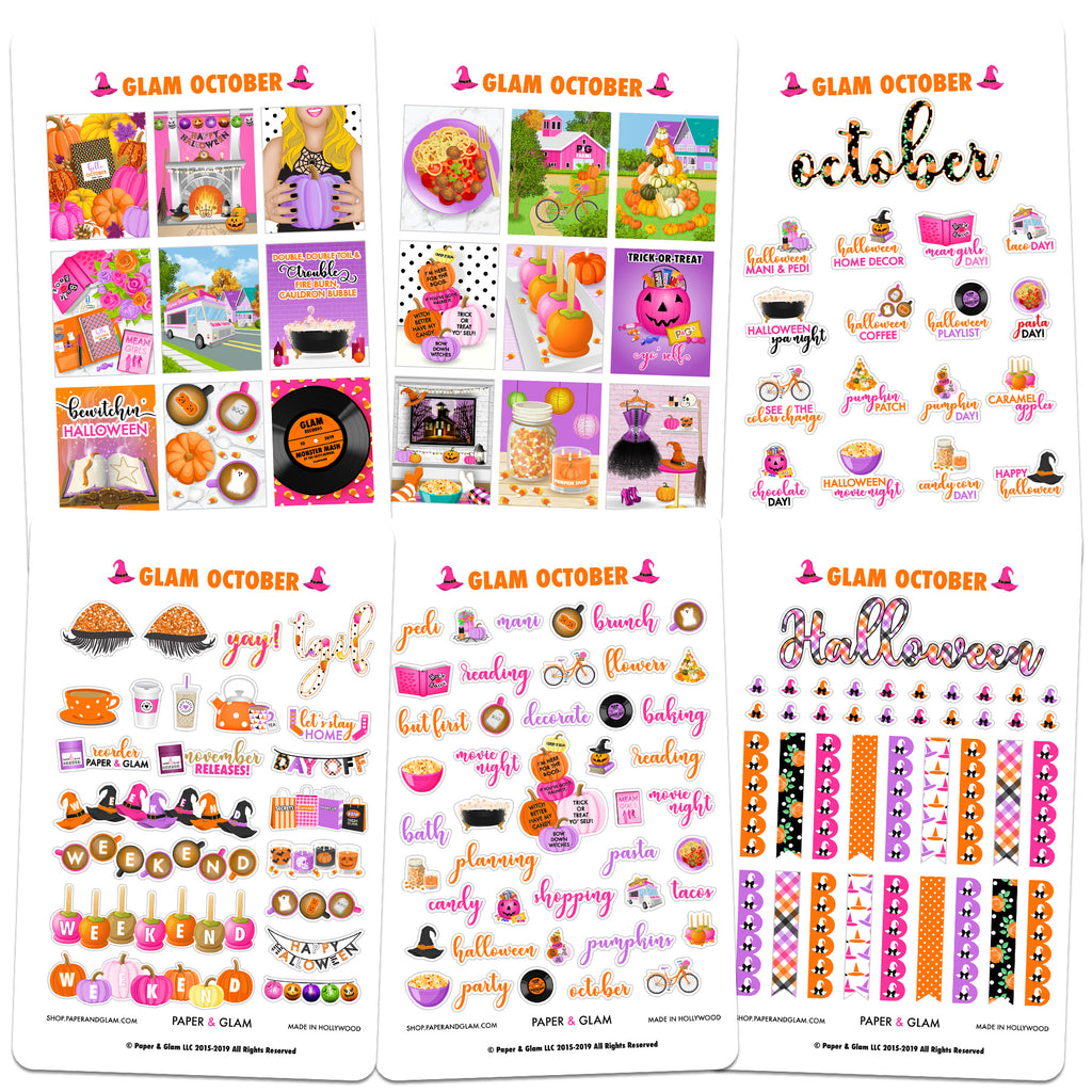 Glam October Digital Planner Stickers - Paper & Glam