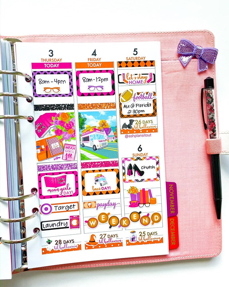 Glam October Planner Kit – Paper & Glam | Planners, Stickers ...
