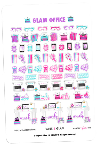 Glam Office April Planner Stickers