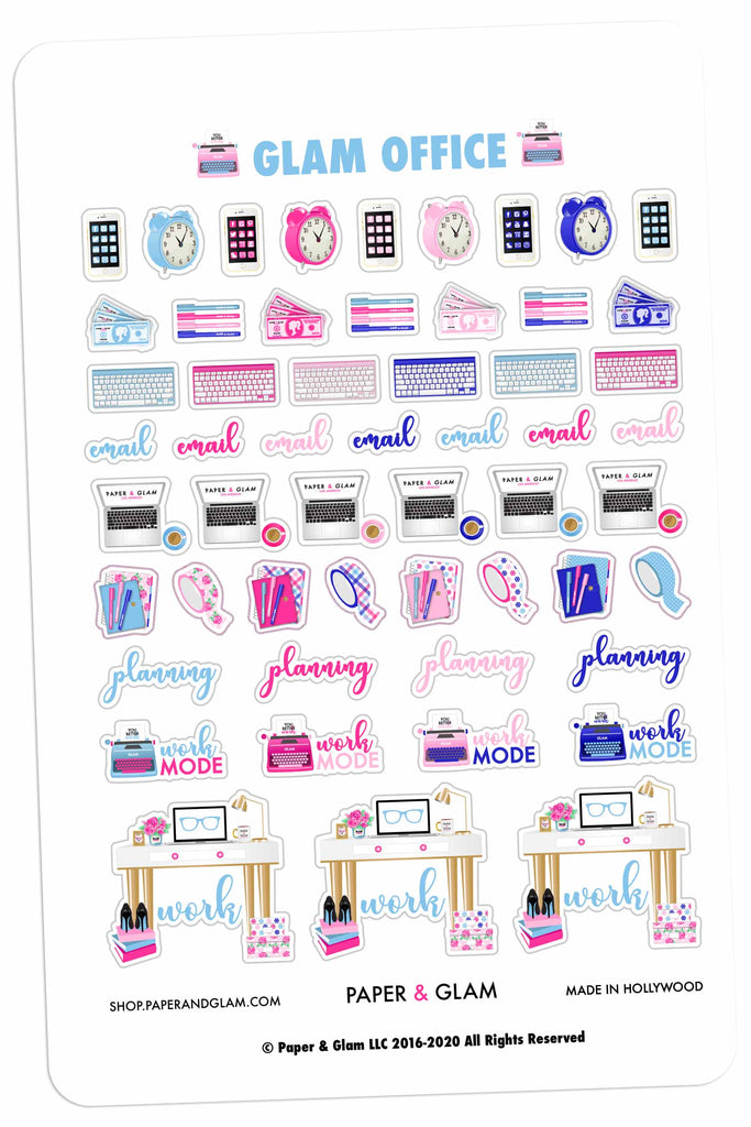 Glam Office January Planner Stickers