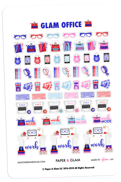 Glam Office July Planner Stickers
